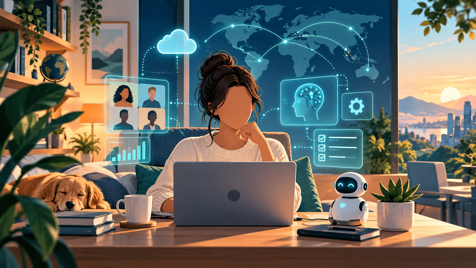 Future-facing home office with connected technology