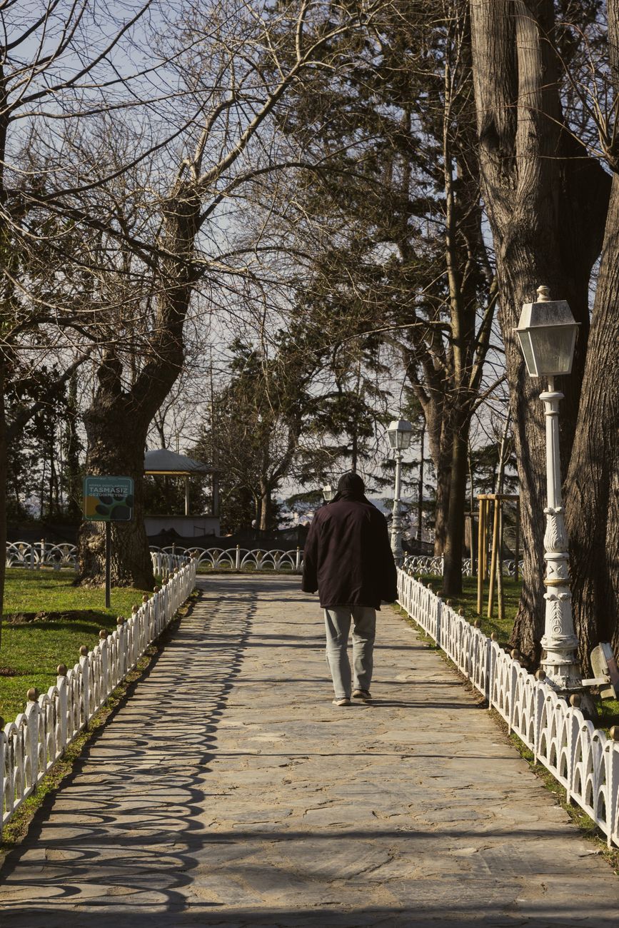 man walking at park