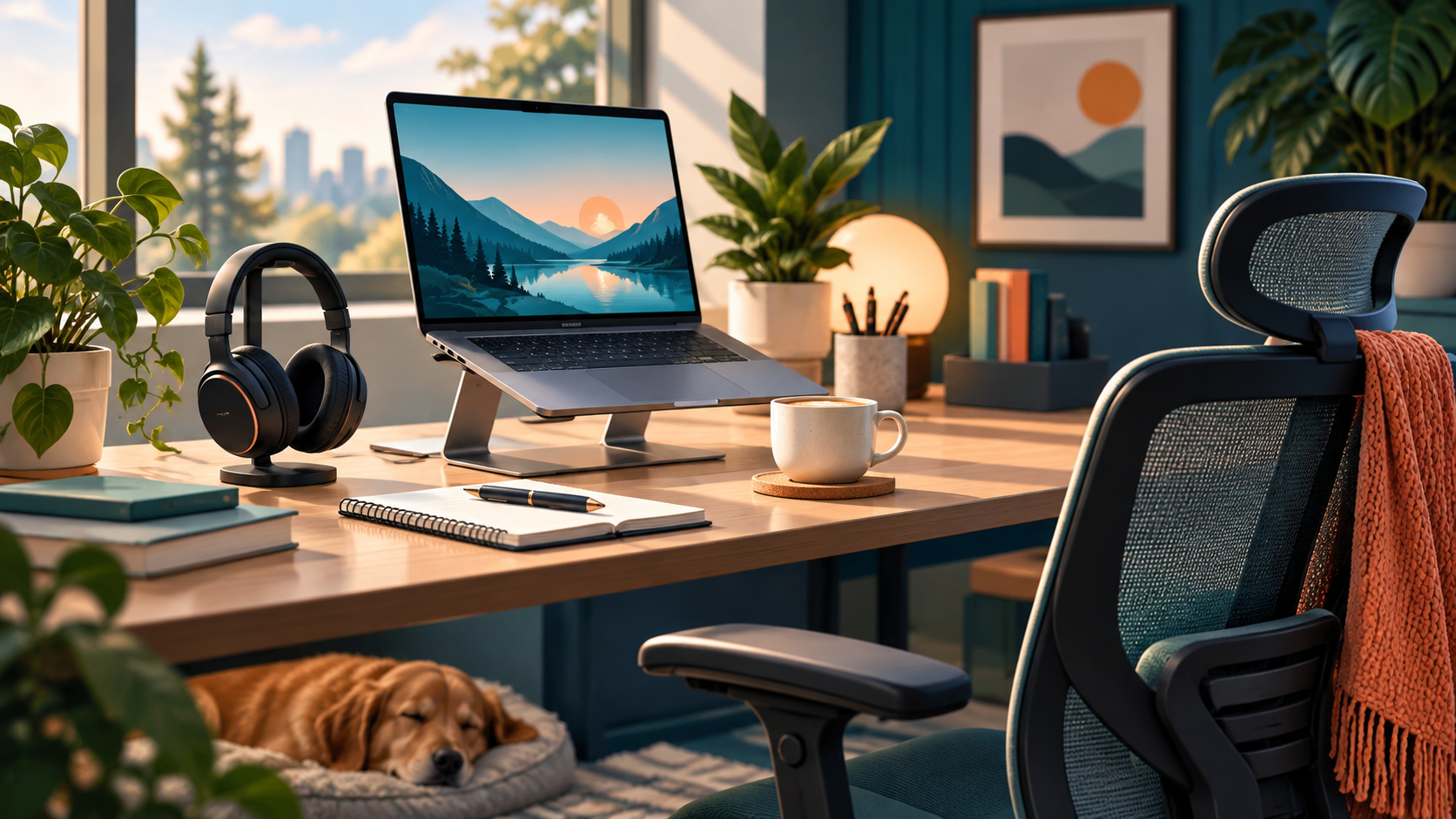 Comfortable and practical remote-work setup
