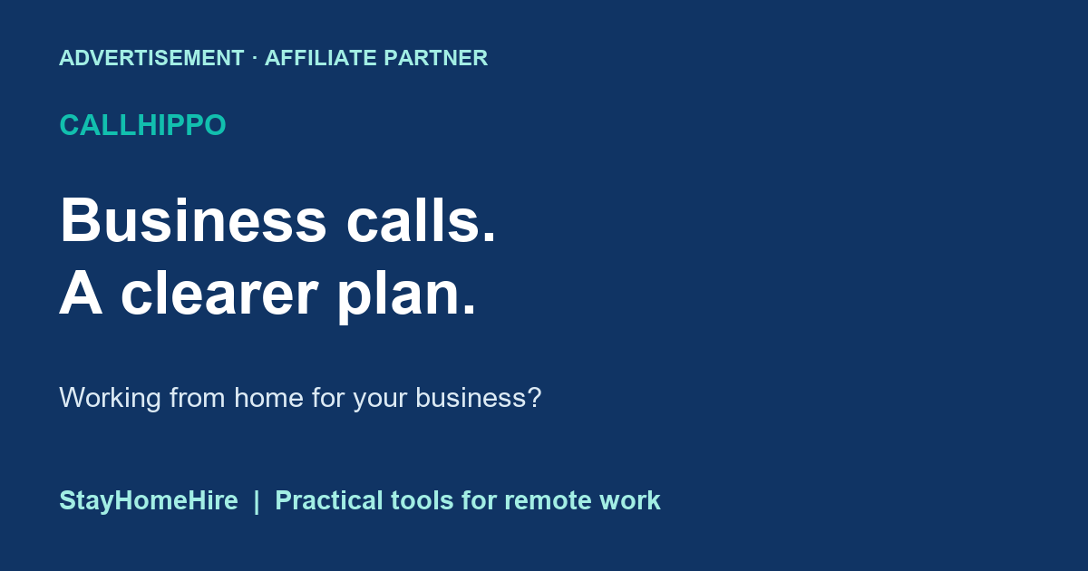 CallHippo: business calls, a clearer plan. StayHomeHire affiliate guide for working from home.